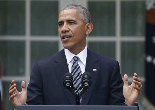 President Barack Obama speaks about the election, Wednesday, Nov. 9, 2016, in the Rose Garden of the White House in Washington. (AP Photo/Pablo Martinez Monsivais)