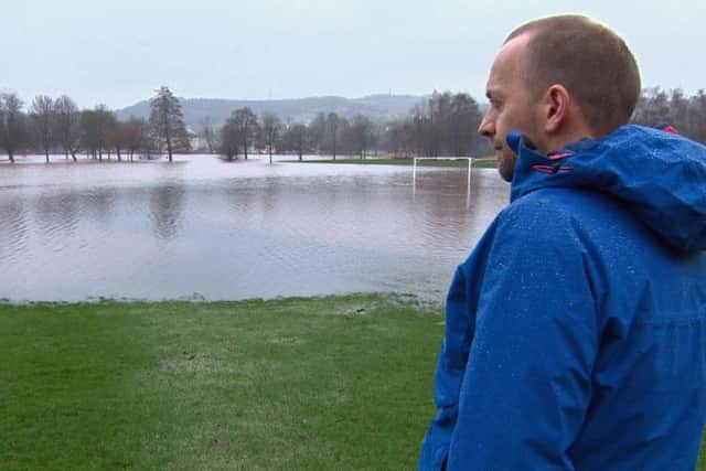 Donnie Mackay overlooking Tay floods. Picture: BBC/Contributed
