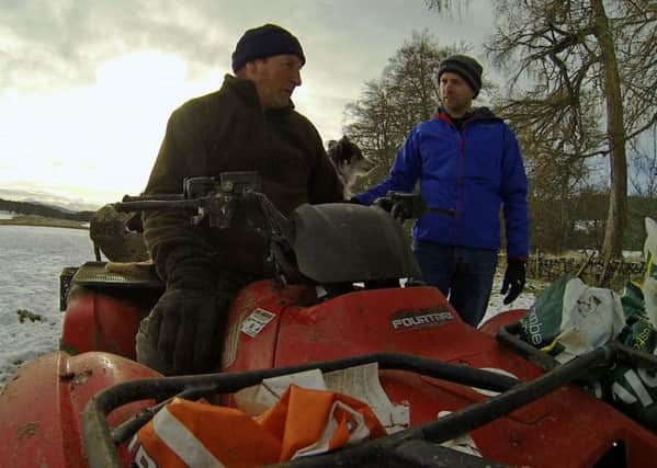 Farmer Robert Macdonald with presenter Donnie Mackay. Picture: BBC/Contributed