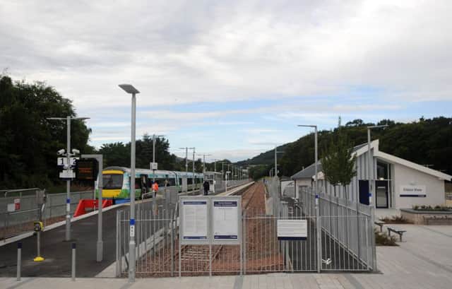 The "glorified bus shelter" on the platform at Tweedbank Station. Picture: Lesley Martin