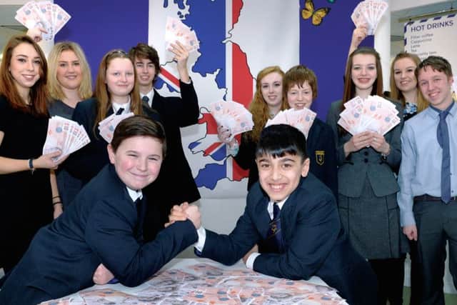 Children take part in the Tenner Challenge. Picture: Paul Thomas