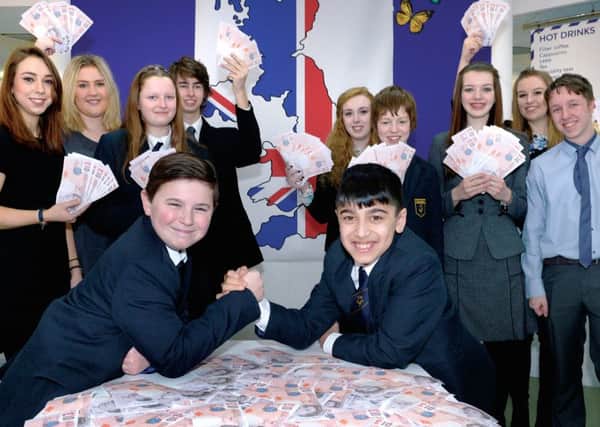 Children take part in the Tenner Challenge. Picture: Paul Thomas