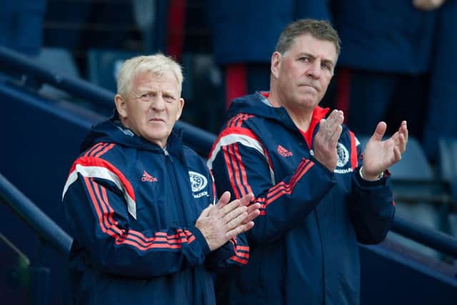 Scotland's management team will be looking to mastermind a much needed victory at Wembley. Picture: John Devlin