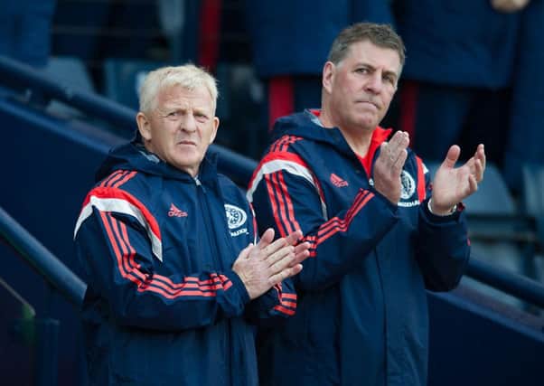 Scotland's management team will be looking to mastermind a much needed victory at Wembley. Picture: John Devlin