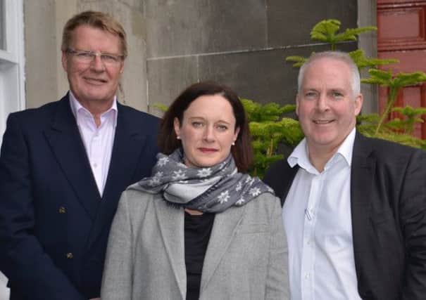 From left: fatBuzz managing director Gordon White, Genoa Black boss Claire Kinloch and Klozers director Iain Swanston. Picture: Contributed