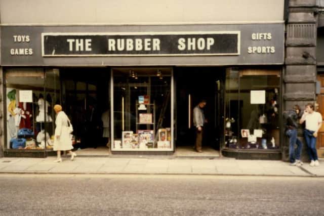 The Rubber Shop on George Street in 1986, where you could buy anything from a tennis ball to a minister's collar. PIC Aberdeen City and Aberdeenshire Archives.