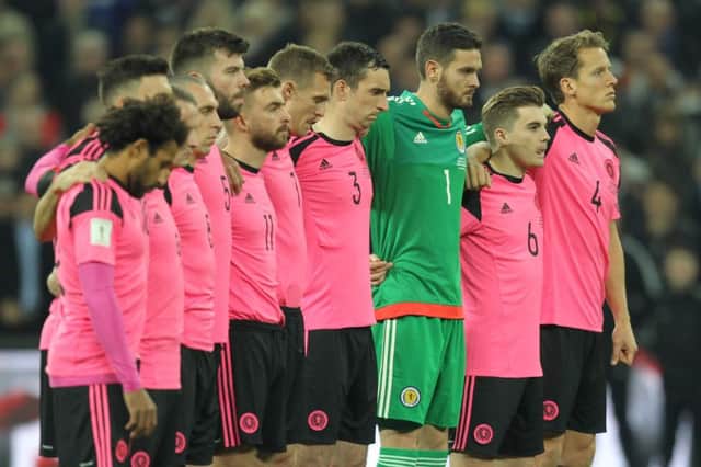 The Scotland starting XI prior to kick-off. Picture: AFP/Getty