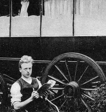 Dugald Semple, conscientious objector, by his wagon in the woods. PIC Contributed.