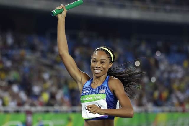 United States' Allyson Felix will be a key speaker as the Los Angeles bid team present their case to host the 2024 Olympics. Picture: Matt Slocum/AP