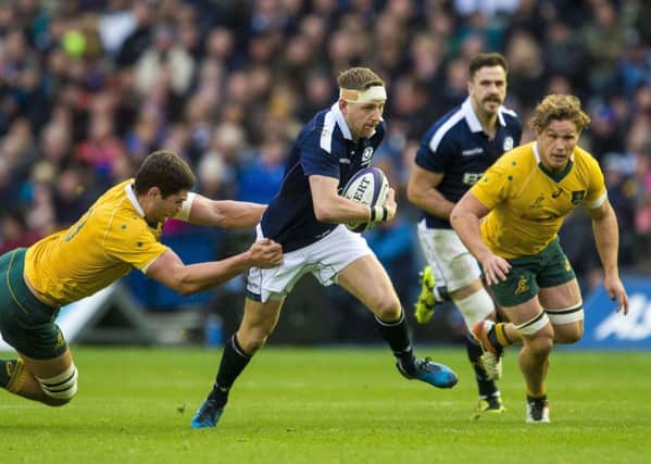 Finn Russell still wears protection on his head but showed on Saturday that he is firing on all cylinders with a scintillating show at stand-off