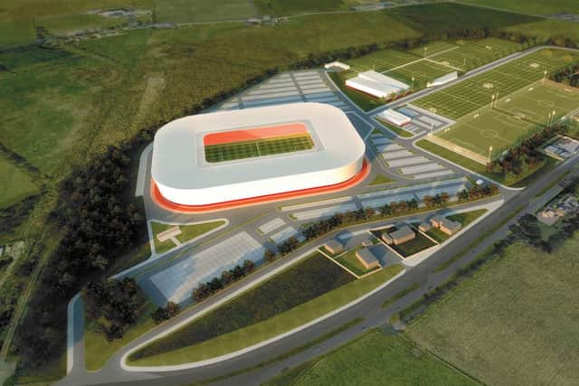 An artist impression of the new stadium to replace Pittodrie. Picture: Contributed