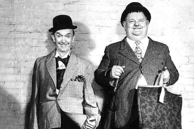Stan Laurel and Oliver Hardy. (Laurel made his stage debut at the Panopticon).