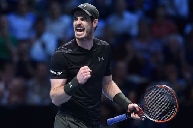 Andy Murray reacts after winning a point against Marin Cilic. The world No 1 wasnt at his best but was still able to win 6-3, 6-2 after 90 minutes. Picture: Glyn Kirk/AFP/Getty Images