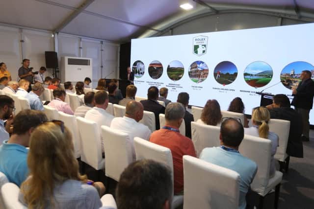 European Tour chief executive Keith Pelley announced the new Rolex Series at a press conference in Dubai this morning. Picture: Getty Images