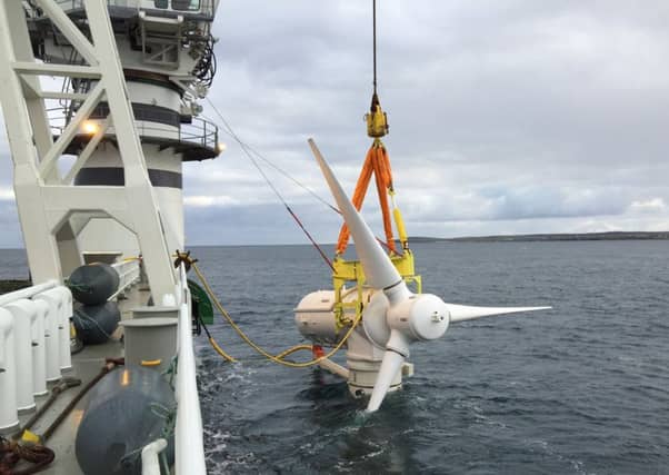 First power has been produced after the inaugural turbine was successfully installed at the MeyGen tidal scheme in the Pentland Firth. Picture: Atlantis Resources