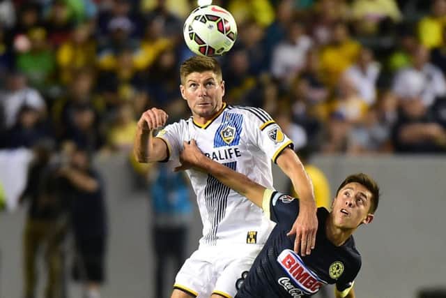 Steven Gerrard in action for LA Galaxy. His contract with the MLS club is not being renewed. Picture: Frederic J. Brown/AFP/Getty Images