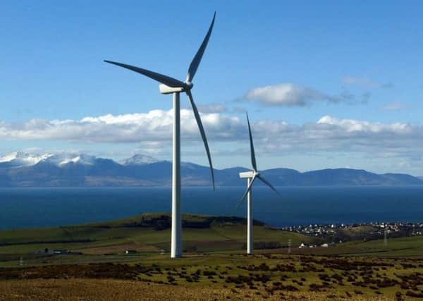 epa000388855 Airtricity's first Scottish Wind farm at Ardrossan, now fully operational, Friday 11 March 2005. The wind farm consists of 12, V80 2MW turbines, each 100m high from ground to blade tip. The turbines were manufactured in Campbeltown (Scotland), by Vestas Celtic Technology. The wind farm provides sufficient energy for approximately 17,500 homes, saving over 64,000 tonnes of CO2 emissions per annum. EPA/MAURICE MCDONALD UK AND IRELAND OUT
