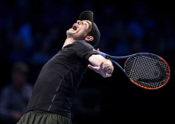 Andy Murray in action during his win over Kei Nishikori at the ATP World Tour Finals. Picture: Justin Setterfield/Getty Images