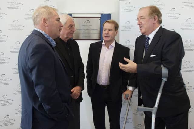 From left: Ally McCoist, Walter Smith, Murdo MacLeod and Sir David Murray at the opening of Torrance Park Golf Club's new Clubhouse. Picture: Craig Foy/SNS