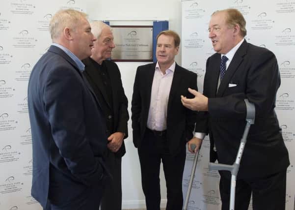 From left: Ally McCoist, Walter Smith, Murdo MacLeod and Sir David Murray at the opening of Torrance Park Golf Club's new Clubhouse. Picture: Craig Foy/SNS