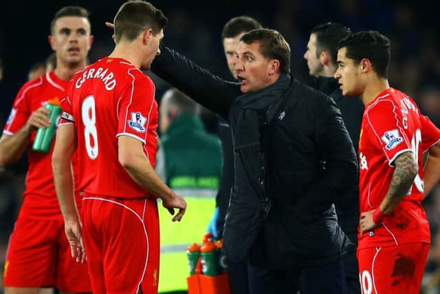 Brendan Rodgers forged a strong bond with Steven Gerrard at Liverpool but has played down talk of a reunion at Celtic. Picture: Richard Heathcote/Getty Images