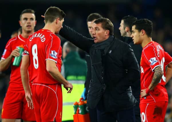 Brendan Rodgers forged a strong bond with Steven Gerrard at Liverpool but has played down talk of a reunion at Celtic. Picture: Richard Heathcote/Getty Images