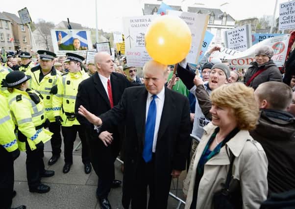 Asked for evidence to back his claims at a Holyrood committee four years ago, Donald Trump responded: "I am the evidence!" Picture: Getty