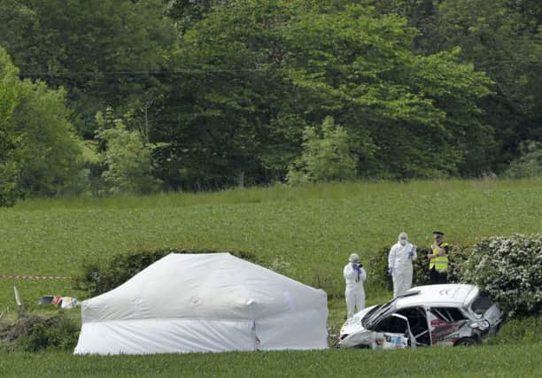 Fatal accident at the Jim Clark Memorial Rally near Coldstream. Picture: Ian Rutherford