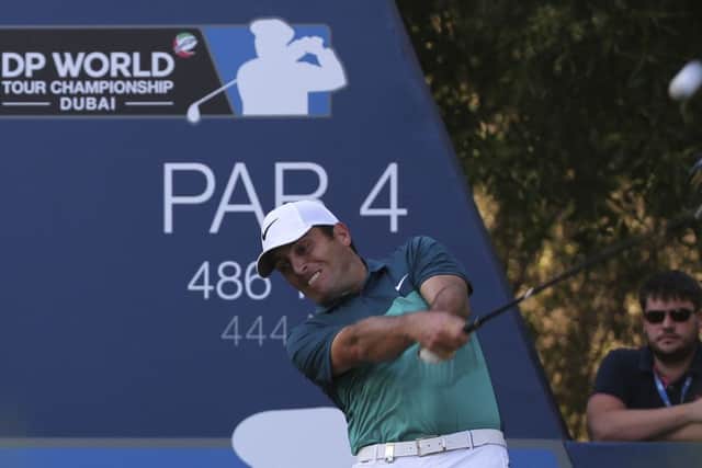 Francesco Molinari shares the lead with Sergio Garcia at the halfway stage in the DP World Tour Championship in Dubai. Picture: AP
