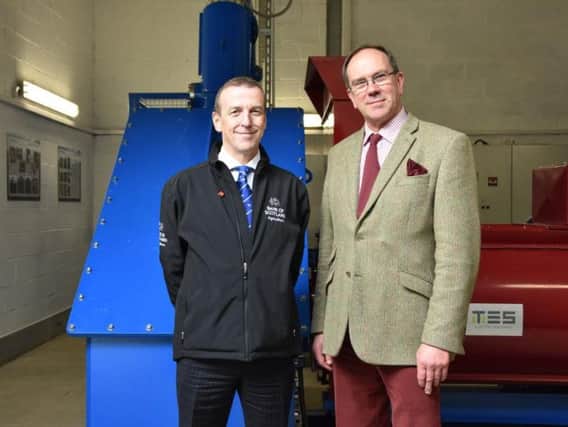 L-R Steven McGrath, relationship manager at Bank of Scotland and Kenneth Bone, owner of Glenkiln Hydro. Picture : Contributed