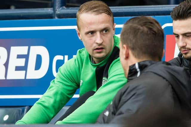 Leigh Griffiths is a doubt for Wednesday's Champions League tie with Barcelona. Picture: John Devlin
