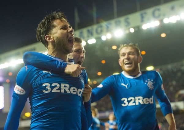 Rangers' Harry Forrester celebrates scoring a late winner for for his side in their 1-0 victory over Dundee. Picture: Craig Williamson/SNS