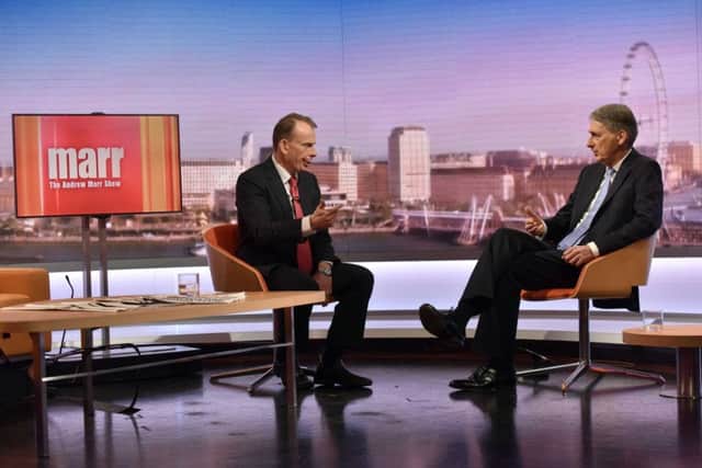 Chancellor Philip Hammond appeared on the Andrew Marr show yesterday. Picture: Jeff Overs/BBC/PA Wire