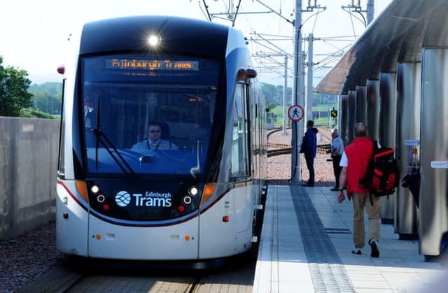 Trams remain less popular than buses at Edinburgh Airport. Picture: Ian Rutherford