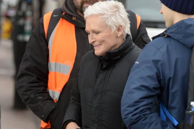 Glenn Close in Glasgow city centre. Picture: SWNS