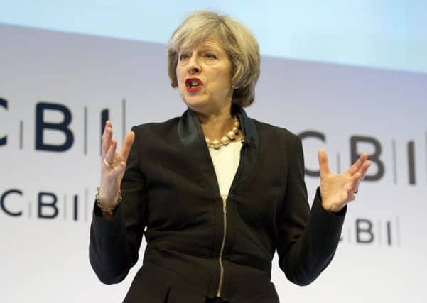 British Prime Minister Theresa May addresses delegates at the annual Confederation of British Industry (CBI) conference. Picture: Getty Images
