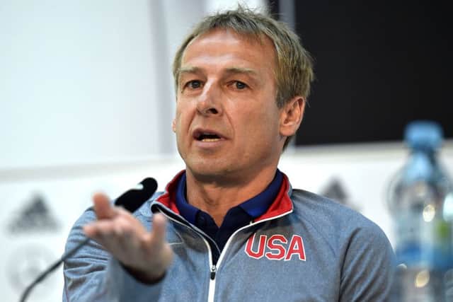 Jurgen Klinsmann has been sacked as coach of the US football team, six days after a 4-0 defeat by Costa Rica. Picture: Martin Meissner/AP Photo