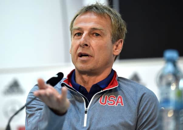 Jurgen Klinsmann has been sacked as coach of the US football team, six days after a 4-0 defeat by Costa Rica. Picture: Martin Meissner/AP Photo