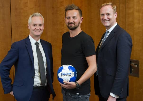 David Morgan, left, David Duke, centre, and Peter Lawson reflect on the relationship between social enterprises and corporate business in Scotland. Picture: Ian Rutherford