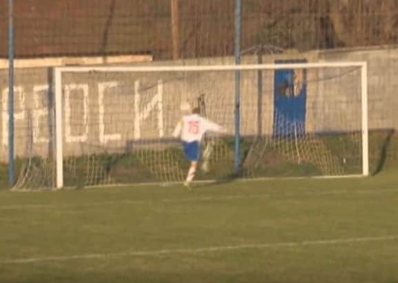 He was obviously put off by all those defenders putting him under pressure. Picture: YouTube