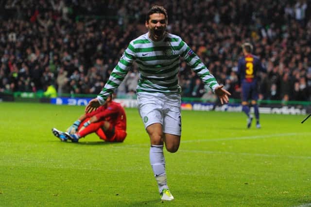 Tony Watt celebrates scoring his famous goal. Picture: Robert Perry