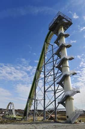 The 168ft high Verruckt water slide in Kansas City. Picture: AP