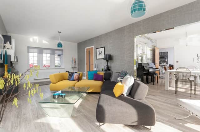 The central living space at 43 Elginhaugh Gardens