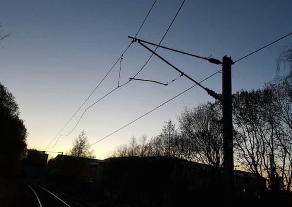 A picture posted by ScotRail on twitter withthe caption 'Damage to the overhead wires in Finnieston'.