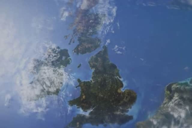 Scotland can be seen drifting off into the Atlantic Ocean after it splits from England. Picture: Contributed