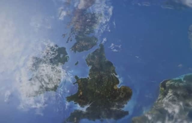 Scotland can be seen drifting off into the Atlantic Ocean after it splits from England. Picture: Contributed