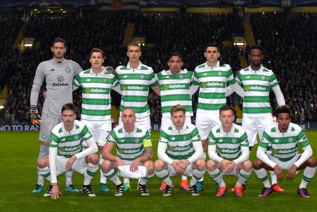 The Celtic starting XI prior to kick-off. Picture: SNS