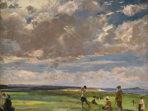 Sir John Lavery's 1921 painting of North Berwick's golf links has fetched 872,750 at auction.