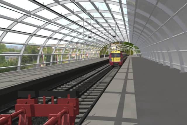 A digitally-created image of the Glasgow Airport Rail Link (GARL), shelved in 2009. Picture: Contributed