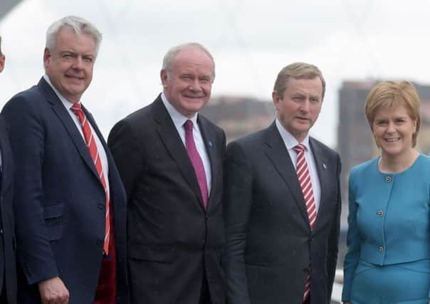 (First on left)  Carwyn Jones First Minister of Wales, has said he could not see how a seperate Scottish Brexit deal would work Photo credit should read: Jane Barlow/PA Wire